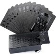thumbnail image 1 of Baraja de cartas de póquer con láminas negras, resistente al agua y con caja de regalo, para fiestas y juegos, 1 of 5