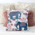 thumbnail image 3 of Two Elephants Indoor/Outdoor Pillow with Removable Cover in Blue Pink Gray20x20, 3 of 5