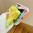 thumbnail image 4 of Designed for iPhone Case,Candy Color Water Ripple Wave Bubble Pattern Chrome Plating Electroplated Camera Lens Protection Shockproof Protective Cover Phone Case (iPhone 14,Orange), 4 of 6