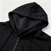 Ninja Hoodie with Face Mask, Winter Autumn Balaclava Hoodie for Men Women Double Hooded Zip-Up