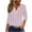 Pink, variant on Puntoco Short Tops Blouses for women Women's Casual Short Sleeve Solid Ladies Round Neck Top Blouse Blue L(L)