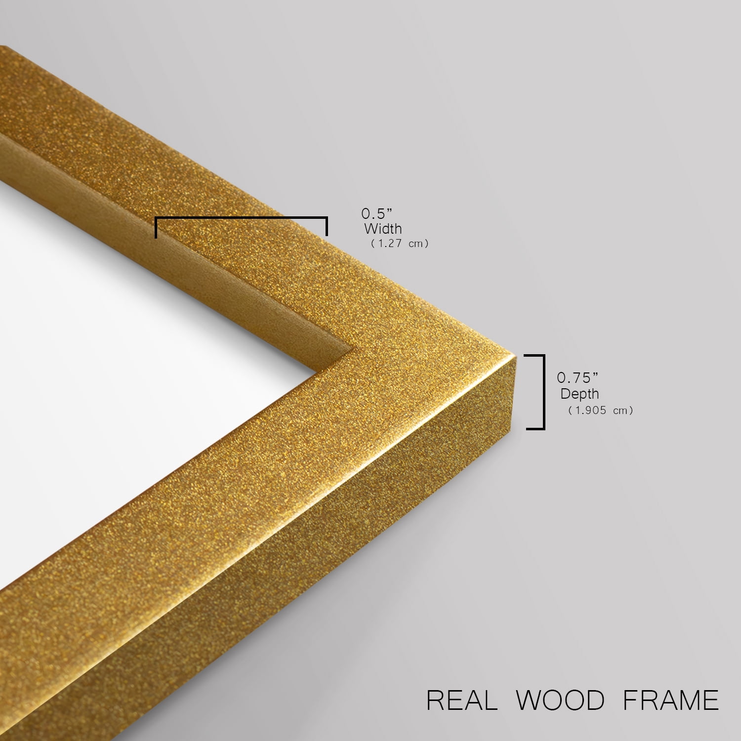 Keep it Simple in Gold Solid Wood 16 x 20 Framed Print