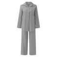 thumbnail image 4 of BYHONG Womens Pants Casual Solid Color Wide Leg Pant Suit Womens Pant Suits Grey M, 4 of 6