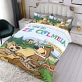 thumbnail image 3 of El Show del Oso Yogi Conjunto de sábanas temático, trío de piezas, cómodo y amigable con la piel, diseño único, regalo de decoración para el hogar para familiares, amigos y fans, 90 cm * 190 cm, 3 of 6