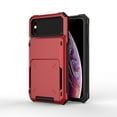 thumbnail image 1 of iPhone XS Max Case, Mantto Wallet Cover 5 Credit Card Slots Holder Flip Hidden Hard Rugged Dual Layer PC & TPU 2 in 1 Protection Hybrid Tough Back Armor Phone Skin For Apple iPhone XS Max, Red, 1 of 7
