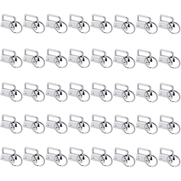 60 Pack Key Fob Hardware 1 inch, Keychain for Making Key Chains (Silver)