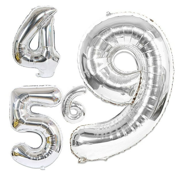 Globos de números de lámina de oro rosa de plata grande de 40 pulgadas, Globos digitales, decoraciones para fiestas de cumpleaños y bodas, suministros para Baby Shower