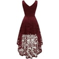 thumbnail image 4 of Dressystar Women Floral Lace Bridesmaid Dress Sleeveless Hi-Lo Swing Cocktail Party Dress, 4 of 6