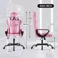 thumbnail image 2 of YRLLENSDAN Gaming Chair for Adults PC Gaming Chair with Vibrating Massage Heavy Duty Gaming Chair Video Game Chair Reclining Gaming Chair Comfy Computer Chair with Headrest and Lumbar Support,Pink, 2 of 8