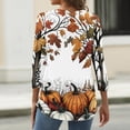 thumbnail image 6 of DORKASM Halloween T-Shirt for Women 3/4 Sleeve Crew Neck Pumpkin Spider Floral Tops 2026 Ghost Graphic Witch Graphic Clothes Spooky Skull Tshirt Multicolor L, 6 of 6