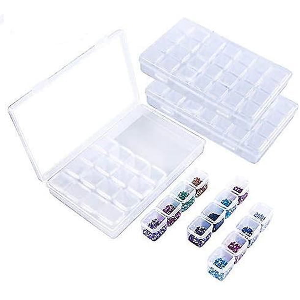 Diamond Embroidery Box, 3 Pack Clear Diamond Painting Storage Box Containers Each With 28 Mini Compartments Grids Mosaic Kits Accessories Storage Box