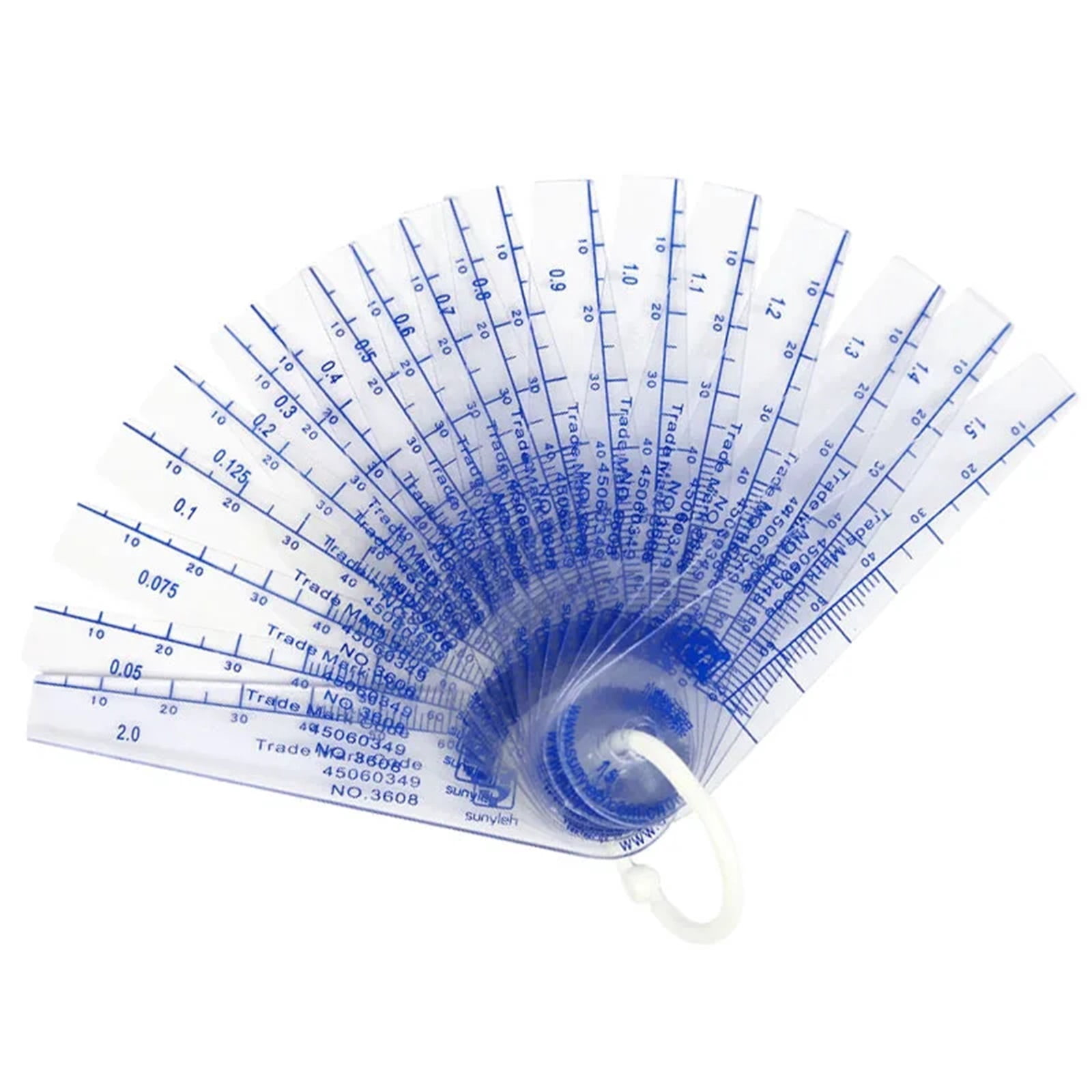 21 Blades Feeler Gauges Metric Measurement 0.05-1.0-1.5-2.0mmThickness Gap Metric Filler Feeler Gauge Plastic Measuring Gap Gage ,Corrosion-Resistant