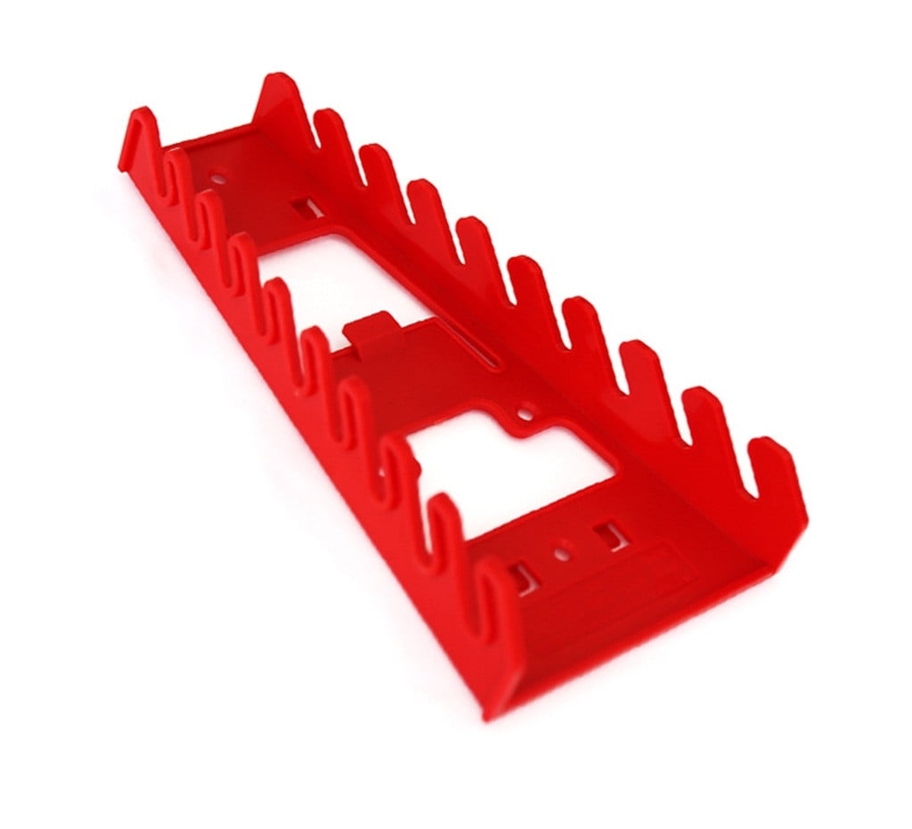 Plastic Red 9 Slot Wrenches Rack Standard Organizer Holder Wall Mounted Tools S 