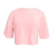Crop Tops for Women Short Sleeve Blouses Solid Color 2025 Basic Crewneck Tee Fall Casual Fashion Y2K Shirts