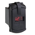 thumbnail image 1 of Motorcycle Charger Switch Type Dual USB Charging Adpater Charging Adpater Waterproof LED Phone Charger, Red Voltmeter, 1 of 8