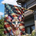 thumbnail image 3 of Patriotic Sphynx Stained Glass Portrait American Flag House Flag 28x40in Double Sided Cat Lover Kitten Owner Gifts Idea Outdoor Decor - 01010, 3 of 5