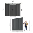 thumbnail image 7 of 8' x 6' FT Outdoor Storage Shed, Metal Garden Shed with Transparent Panel Window, Heavy-Duty Weather Resistant for Backyard Garden, Dark Gray, 7 of 7