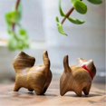 thumbnail image 1 of Kitten Cat With Mini Bell Wood Ornament Sculpture Figurine Statue Home Office, 1 of 1