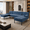 Dark Blue, variant on Gewnee 107.09"U-Shape Sectional Sofa,Chenille Couch,4 Seats Lounge Sleeper with Double Chaise for Living Room,Dark Blue