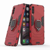 Dteck Galaxy A50 SM-A505 6.4 Inch Case, Heavy Duty Armor Protective Rugged 2 in 1 Shock-Absorbing Case with 360 Degree Rotation Ring? Red