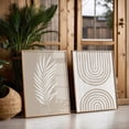 thumbnail image 2 of Set of 2 Beige Wall Art Canvas Artwork Wall Decor Palm Leaf Prints Painting Art Prints Picture Farmhouse Home Above Bed Decoration No Frame, 2 of 7
