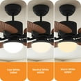 thumbnail image 6 of Craftian 44"  Tropical Ceiling Fan with Lights and Remote,5 Palm Leaf Blades, 3-Color LED, Timer & Memory, Indoor/Outdoor - Walnut, 6 of 10