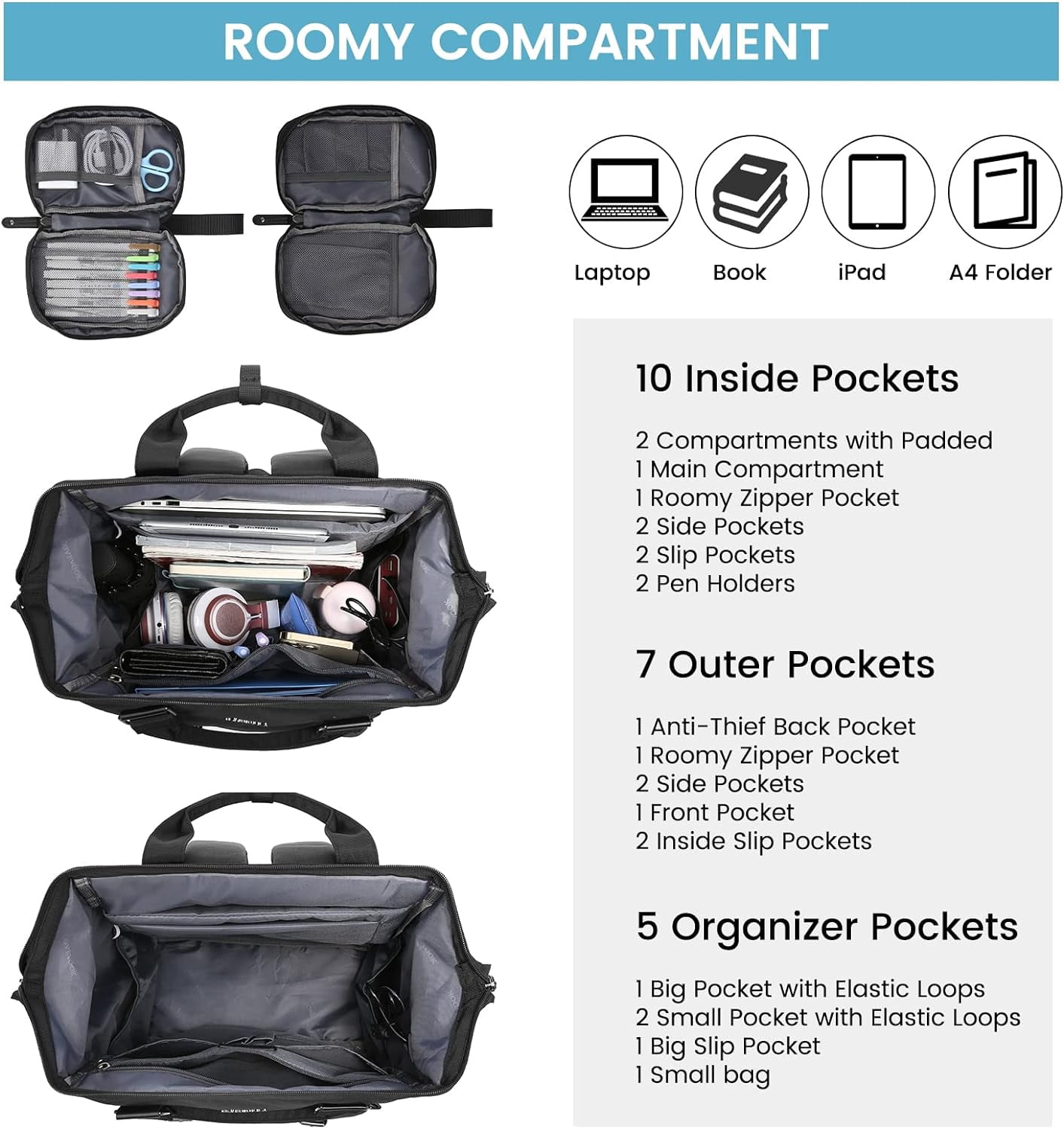 Lovevook Laptop Backpack for Women 15.6",Cute Work Travel Commuter Daypack,Nurse Doctor Teacher Backpack Purses College Computer Bookbag