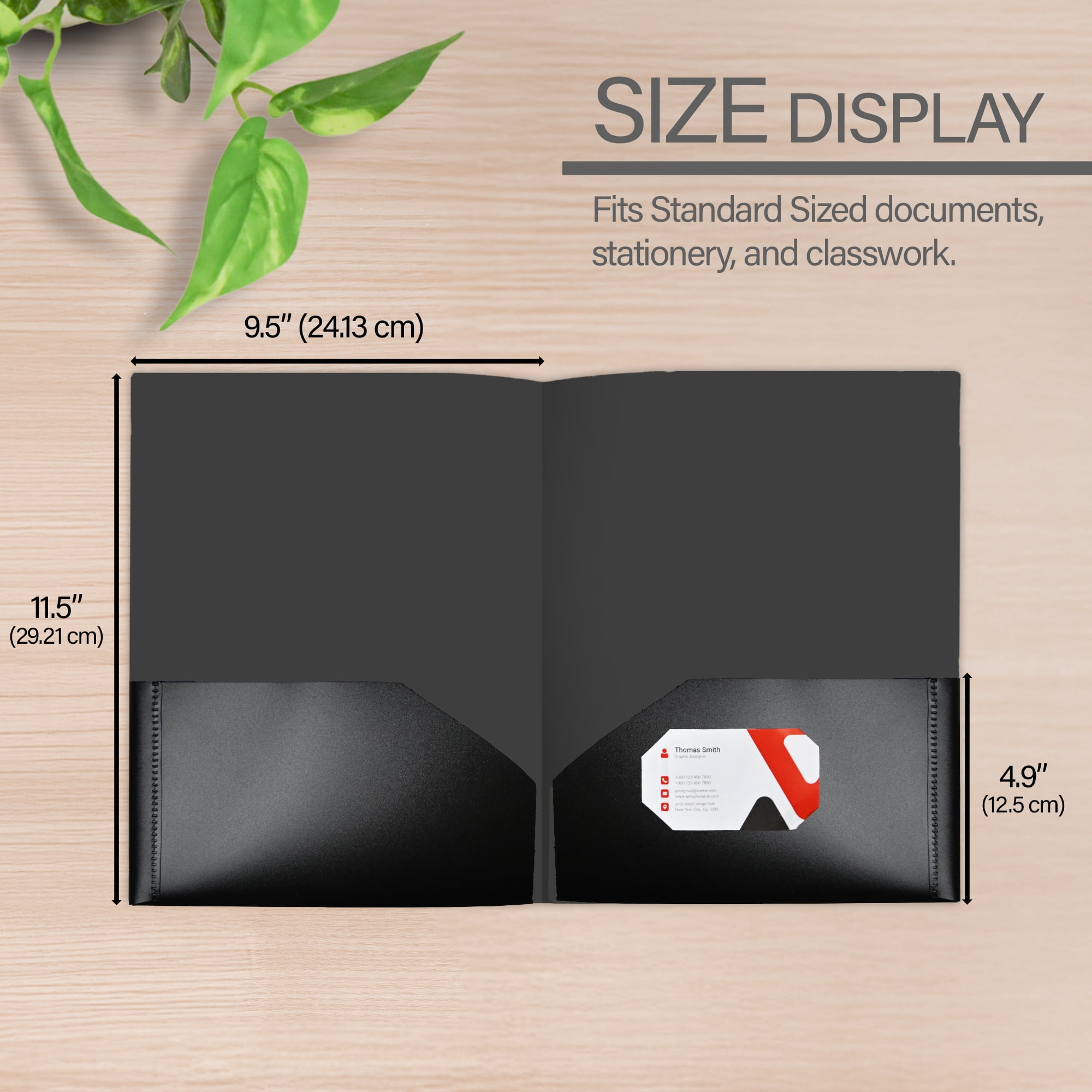 BAZIC 2 Pockets Poly Folder Portfolio w/ View Cover, Document Folders, 48-Pack