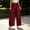 Wine, variant on FEIIBMOYRIA Women's Dress Pants Smooth Drape Elegant High Waist Wrap Front Tie Wide Leg Pants Loose Elegant Daily Office Business Casual Culottes