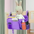 thumbnail image 2 of Gogcaro Purple Bedside Storage and Organizer - Hanging Caddy for Bed Rails, Bunk Beds, Dorm Rooms and More, 2 of 7
