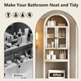 thumbnail image 5 of SinCiDo Arched Over The Toilet Storage Cabinet, Modern Bathroom Shelf Over Toilet with Acrylic Doors, Wooden Bathroom Space Saver Organizer above Toilet with Adjustable Shelf, 5 of 8