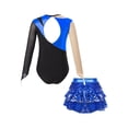 thumbnail image 2 of DPOIS Kids Girls Gymnastic Leotard with Skirt Sets Royal Blue 14, 2 of 7