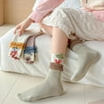 thumbnail image 4 of Women's Cute Floral Socks Ruffle Frilly Aesthetic 3D Flower Cottagecore Dress Sock 5 Pairs, 4 of 7
