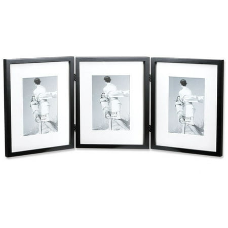 Lawrence Frames Hinged Triple Picture Frame with Bevel Cut Mats