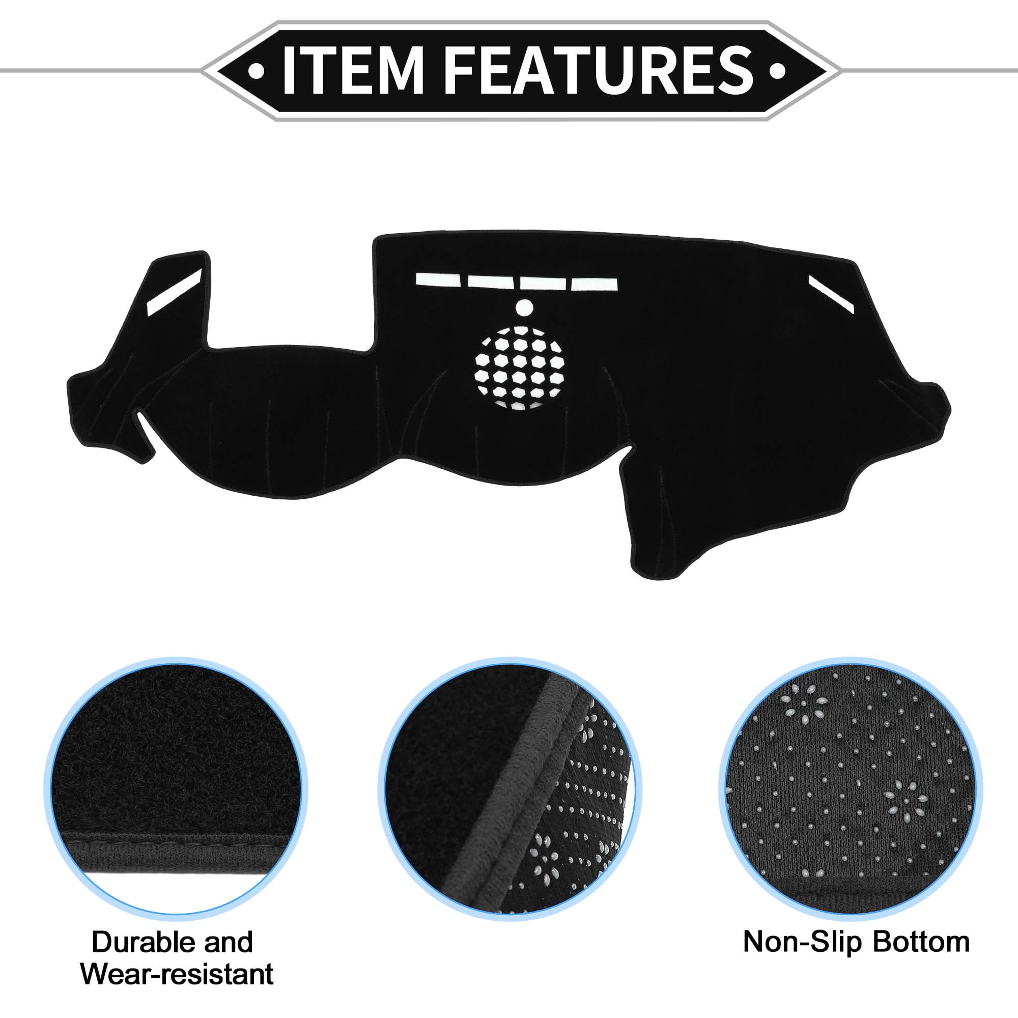 Unique Bargains Dashboard Covers for BMW 6 2003-2010 Non-Slip Dash Cover Mat Polyester Black Front Dash Cover Mat