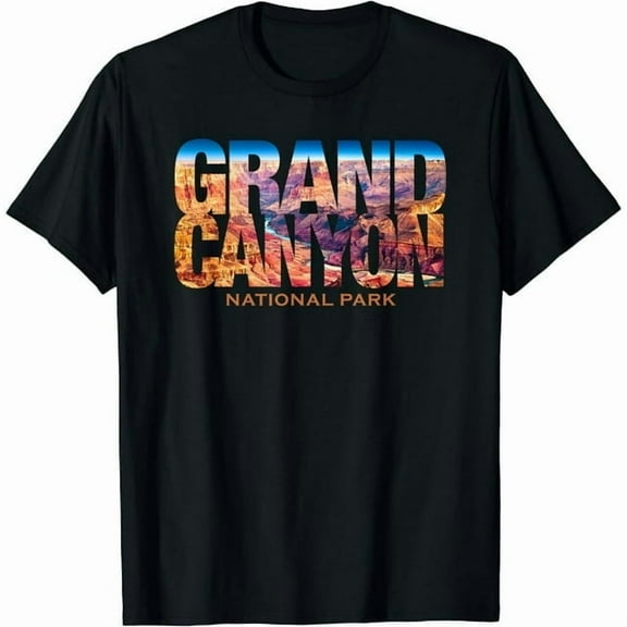 100% cotton tshirts men tee Grand Canyon National Park Photo Text Hiking Souvenir T-Shirt