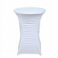 thumbnail image 2 of BalsaCircle White Round Cocktail Table Cover Ruched Pleated Spandex Tablecloth Party Events Decorations Supplies, 2 of 8