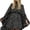 Black Polka Dot, variant on Women’s Semi Sheer Chiffon Ruffle Dress with Outer Cape, Poncho Sleeve Flowy Mini Dress, Loose Fit Elegant Summer Dress