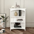 thumbnail image 2 of eHemco 3 Tier Storage Shelf Bookcase with 2 Arched Supports, 40 Inches Height, White, 2 of 7