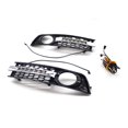 thumbnail image 4 of Cubierta de rejillas de luz antiniebla delantera de coche estilo panal 8E0807682 luces de circulación diurna aptas para Audi reemplazar A4 2001-2005 - plata Macarena Cubierta de rejillas de luz antiniebla, 4 of 6