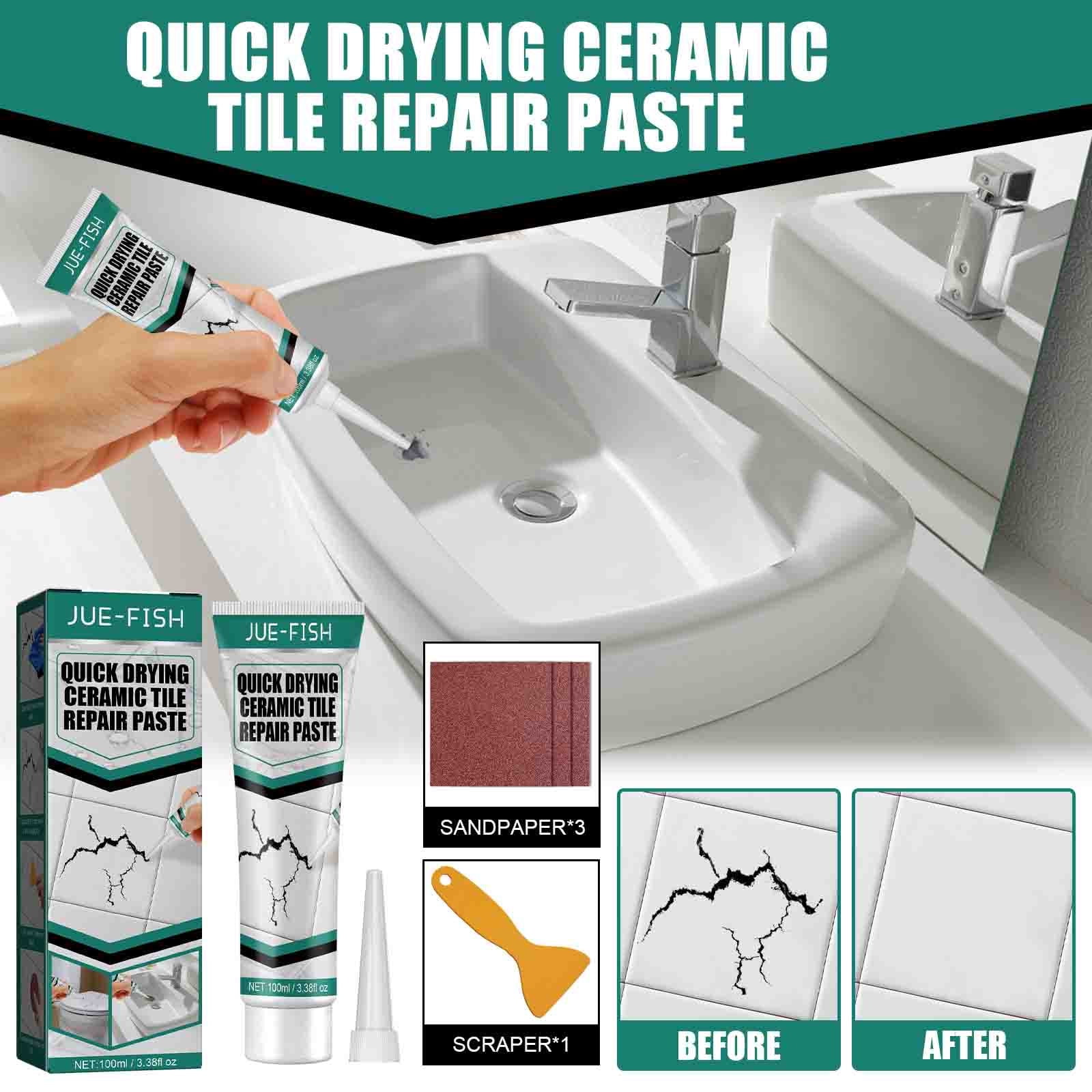 Ceramic Repair Paste A + Btub Tile Shower Repair Kit White Bathtub Crack  Refinishing-100g