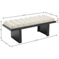 thumbnail image 2 of 47" Modern Bed , Dining  with Black Legs, Upholstered Linen  End of Bed Stool for Bedroom, Living Room, Entryway, Beige, 2 of 6