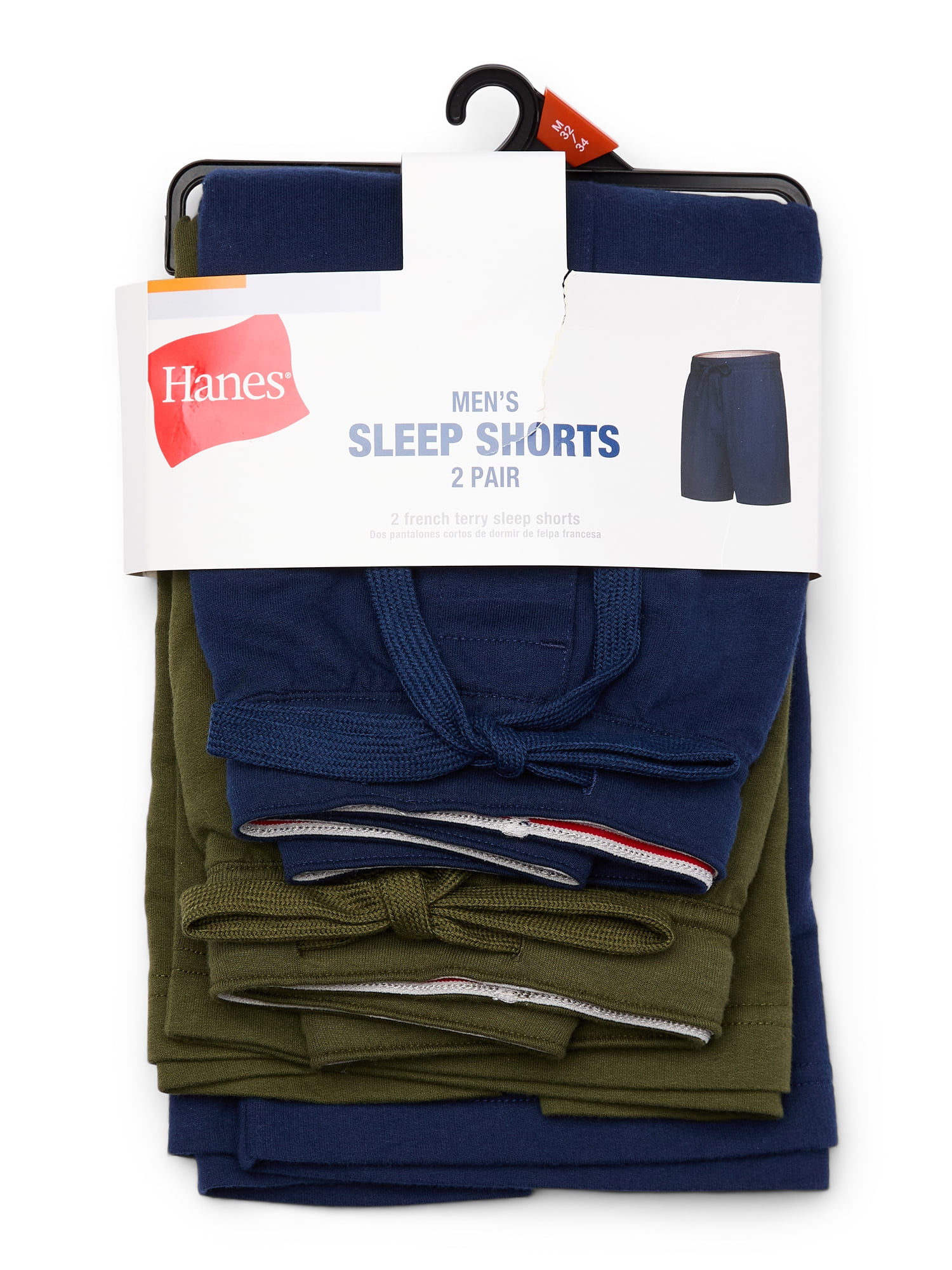 Hanes Originals Men's 100% Soft Cotton French Terry Knit Sleep Short, 2-Pack, Sizes S-2XL