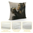 thumbnail image 4 of Nawypu  Gorilla Decorative Pillow Cover, Throw Pillow Monkey Sitting and Thoughtful Look A Glass of Beer Pillow Cases Oblong Cushion Covers for Home Sofa Couch Brown, 4 of 5