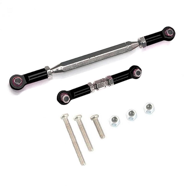 Varilla de DireccióN Ajustable de Metal Servo Link Varilla de TraccióN para MN D90 D99 MN-90 -45 1/12 RC Car Crawler, Negro
