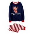 thumbnail image 4 of SUXIAN Family Christmas Pajamas Matching Sets Family Outfits Casual Print Raglan Sleeve Homewear Long Sleeve Comfortable Round Neck Pajamas, 4 of 4