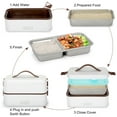 thumbnail image 6 of Multifunctional Electric Lunch Box,Portable Food Warmer for Travel Party,110V 3 Layers Large 304 Stainless Steel Container with Removable Compartments, White, DE-110V-300W-1.2L, 9.45''x7.87''x5.12'', 6 of 7