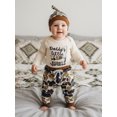 thumbnail image 4 of Spewahor Infant Baby Boy Fall Clothes Set 0 3 6 9 12 Months Letter Fish Print Long Sleeve Romper Camouflage Pants and Hat 3Pcs Outfit, 4 of 9