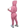 thumbnail image 4 of Avamo Women Two Piece Outfit Hooded Neck Jogger Set Drawstring Tracksuit Sets With Pockets Sweatsuits Jogging Sweatshirts And Sweatpants Pink 2XL, 4 of 4