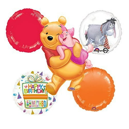 Winnie The Pooh Piglet And Eeyore Birthday Party Balloon Bouquet